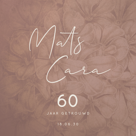 Uitnodiging 60-jarig huwelijksjubileum met bloemenprint