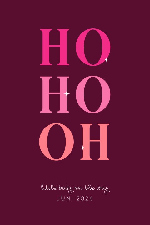 Ho Ho Oh little baby on the way aankondiging zwangerschap