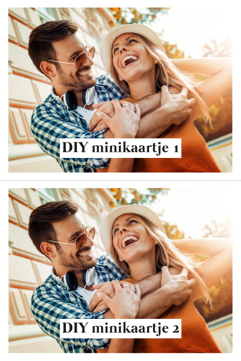 DIY twee minikaartjes rechthoek met foto