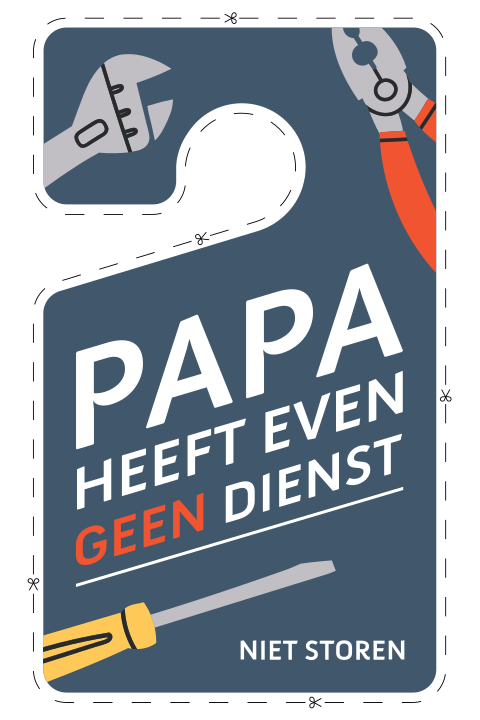 Deurhanger niet storen Vaderdag wenskaart met gereedschap