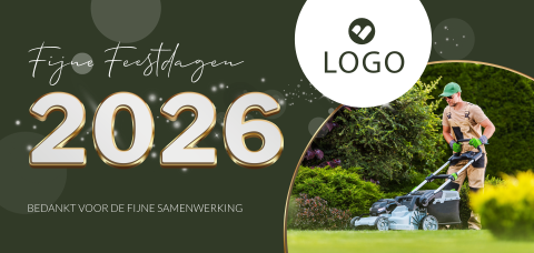 Zakelijke kerstkaart groen en natuur branche met foto en logo