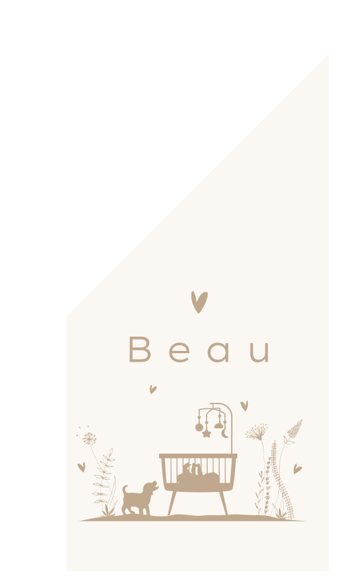 Unisex geboortevlag met silhouet baby en hond