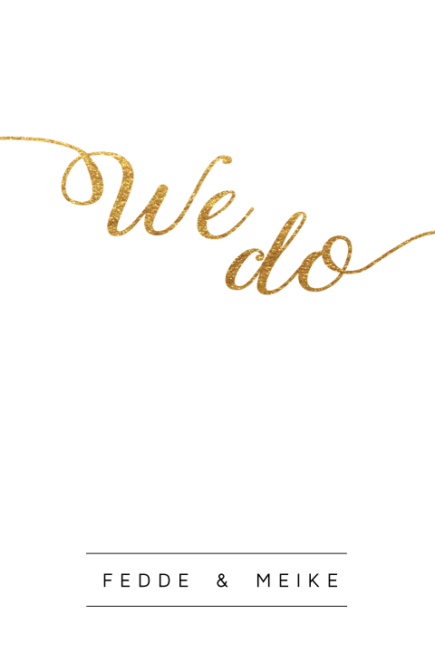 Basic trouwkaart met sierlijke letters