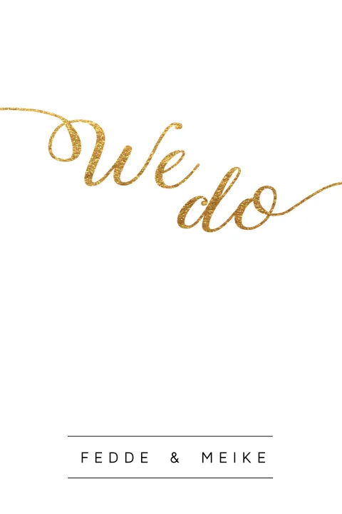 Basic trouwkaart met sierlijke letters