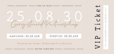 Nude ticketkaart geregistreerd partnerschap