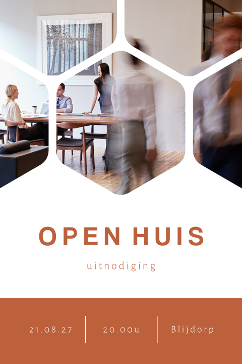 Zakelijk uitnodiging open huis hexagon
