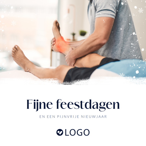 Fysio zakelijke kerstkaart met foto en logo