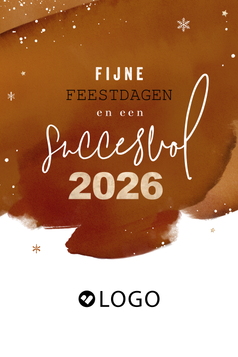 Stijlvolle zakelijke kerstkaart met logo en aquarel