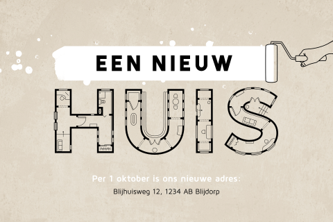 Plattegrond met interieur verhuiskaart met verfstrepen