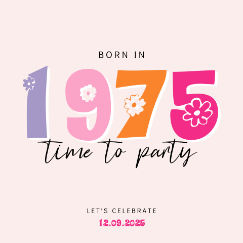 Vrolijke retro verjaardag uitnodiging voor een Sarah
