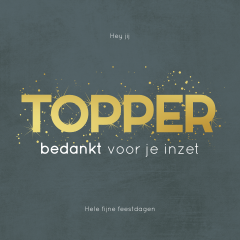 Zakelijke kerstkaart met stralende Topper