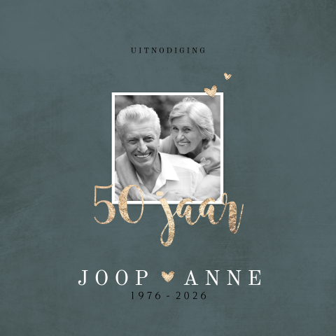 Basic 50 jaar getrouwd met foto en goudtinten