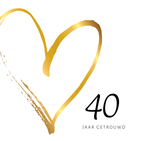 Uitnodiging jubileum 40 jaar met gouden hart