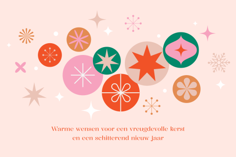 Kleurrijke zakelijke kerstkaart Ronald McDonald Huis