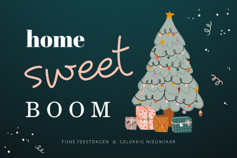 Home sweet boom kerstkaart