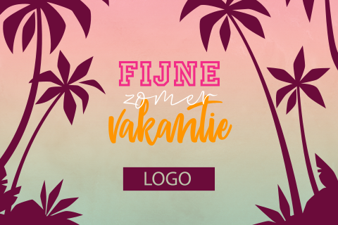 Zakelijke bedankkaart met palmbomen en eigen logo