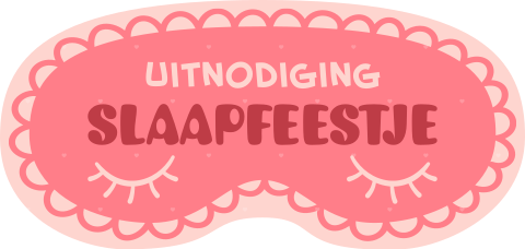 Slaapmasker uitnodiging voor een kinderfeestje