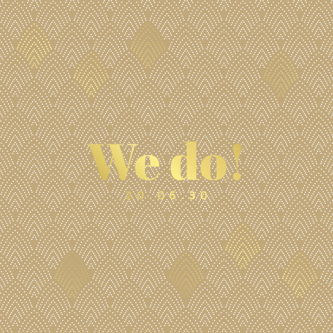 Luxe art deco trouwkaart met foliedruk