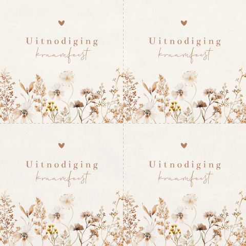 Bloemen kraamfeest kaartjes DIY