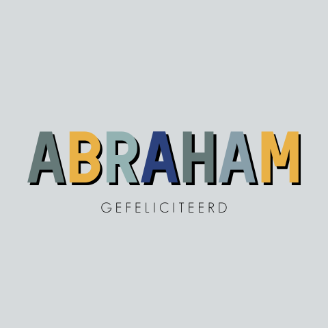 Verjaardagskaart Abraham 50 jaar met opvallende, gekleurde letters