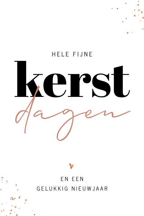 Cleane kerstkaart met spetters hartje