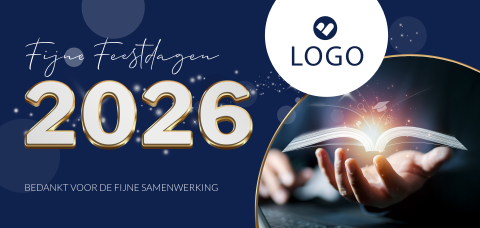 Onderwijs branche zakelijke kerstkaart met eigen logo en foto