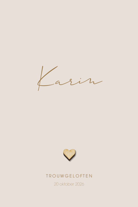 Trendy geloftenboekje trouwen met houten hartje