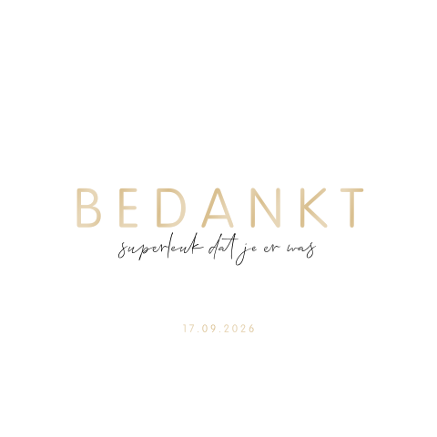 Cleane bedankkaart in ovale vorm met hoogglans