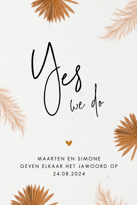 Yes we do duurzame trouwkaart met droogbloemen