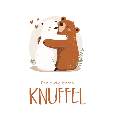 Beren knuffel wenskaart beterschap met hartjes