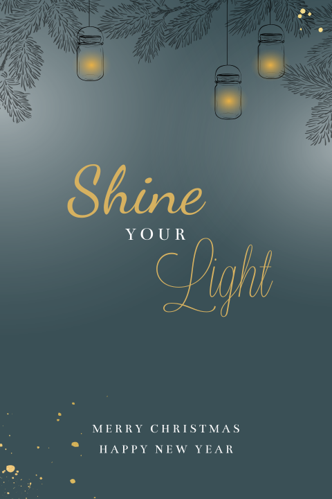 Shine your light christelijke kerstkaart