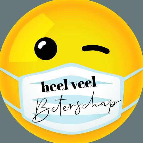 Smiley wenskaart voor beterschap bij ziekte of operatie