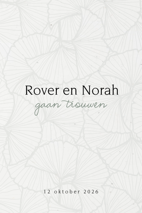 Duurzame trouwkaart basic met floral patroon