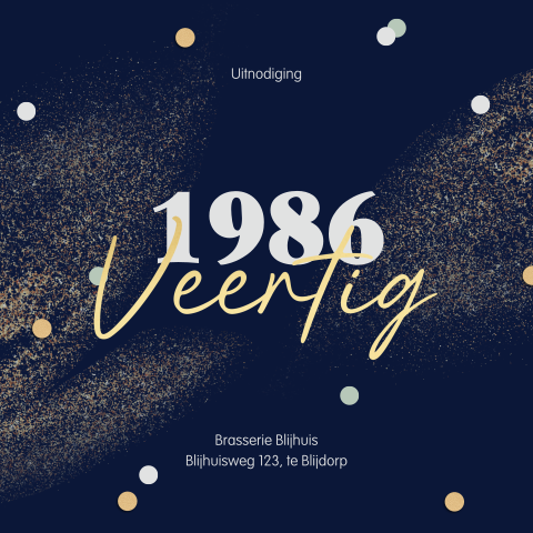 Feestelijke en stijlvolle uitnodiging verjaardag 1986 veertig jaar