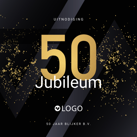 Feestelijke zakelijke uitnodiging 50 jaar jubileum met goudlook