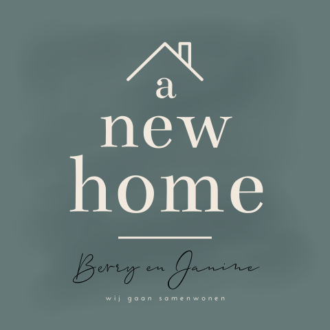 Basic verhuiskaart New Home met ronde hoeken en huisje