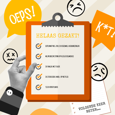 Gezakt wenskaart met checklist en strepen