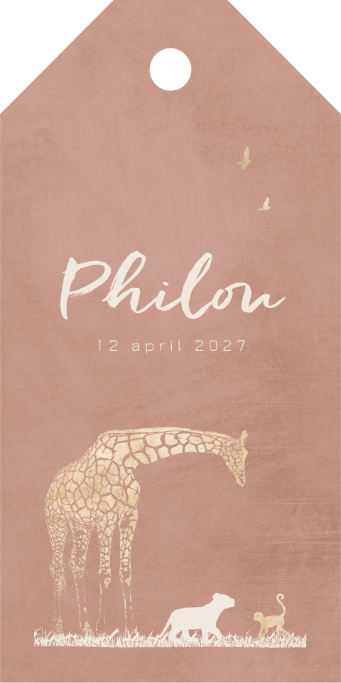 Label voor geboorte meisje giraf (per 18 stuks)
