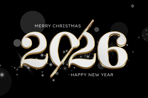 Zakelijke kerstkaart 2026 met goudlook en sparkle