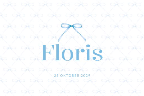 Klassiek jongens geboortekaartje met strikjes