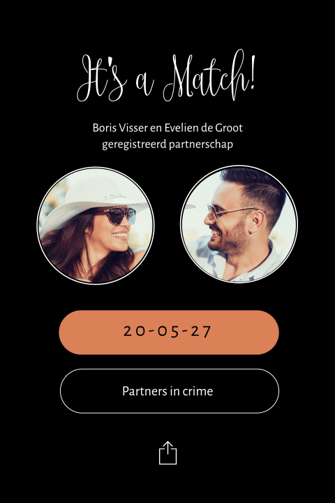 Match datingsite geregistreerd partnerschap kaart met foto