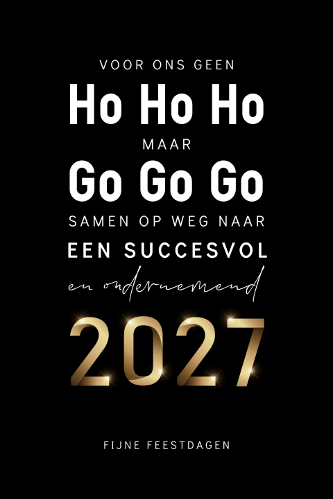 Go go go zakelijke kerstkaart met krijtbord achtergrond