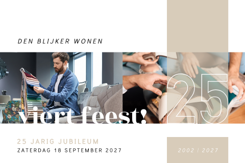 Moderne zakelijke uitnodiging 25-jarig jubileum met vakken en foto