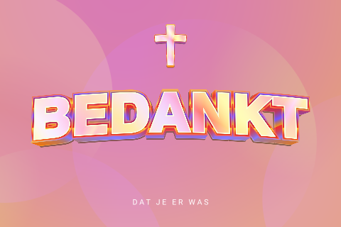 Vrolijke bedankkaart vormsel met letters en kruis