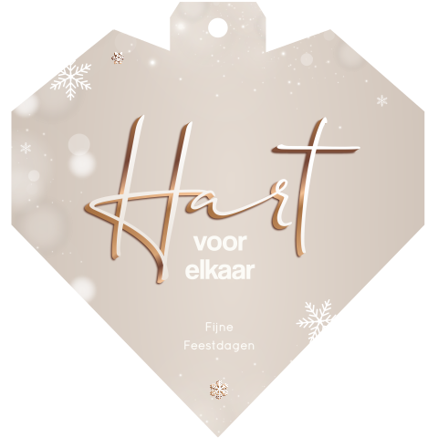 Goed doel kerstkaart in de vorm van hart kerstbal