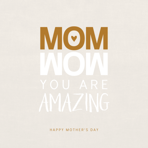 Moederdagkaart met typografie Mom you are amazing