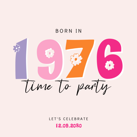 Vrolijke retro verjaardag uitnodiging voor een Sarah