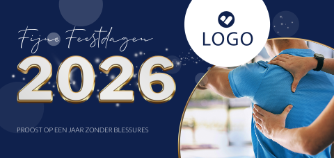 Fysiotherapie zakelijke kerstkaart met logo en foto