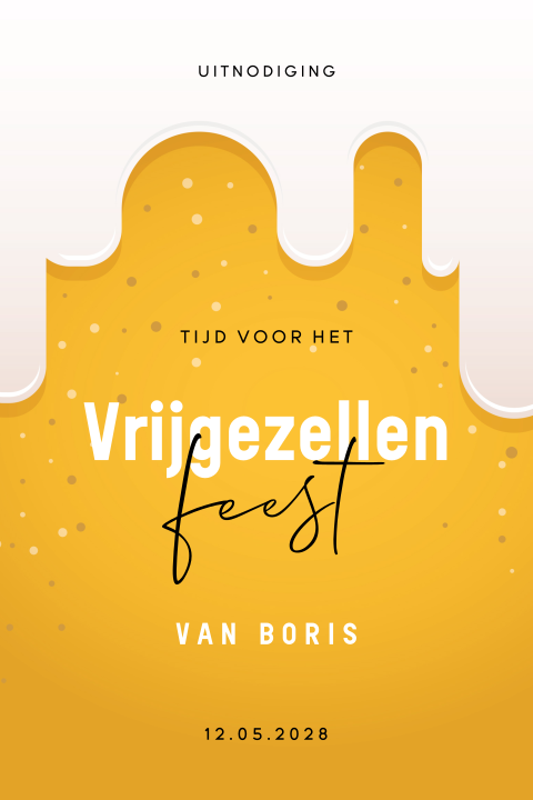 Bier uitnodiging vrijgezellenfeest man