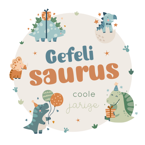 Gefeli saurus wenskaart verjaardag met dinosaurussen